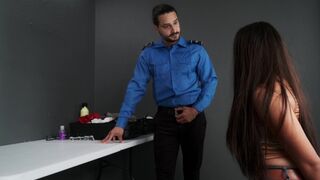 A thick Latina gets screwed hard by a security guard in a steamy encounter