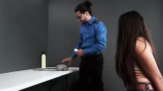 A thick Latina gets screwed hard by a security guard in a steamy encounter