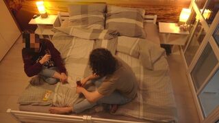 A couple enjoyed intimate moments at home without any hesitation