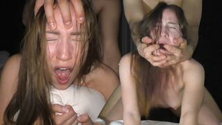 Rough pussy fuck for petite teen in hardcore action