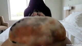 Naughty IG model invites Papi to cum on her big booty