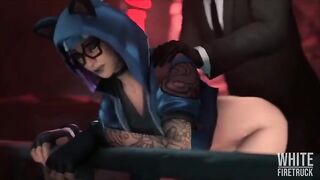 Hot 3D compilation with a lynx from Fortnite getting fucked