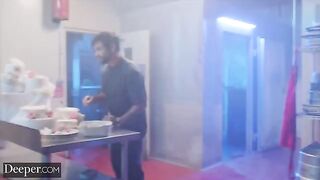 The baker competed for the title, showcasing her skills in a steamy kitchen scene