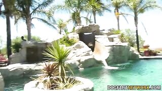 Petite teen Aliya Brynn gets her pussy filled with BBCs in a huge interracial blowbang