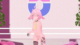 A VTuber experiences anal for the first time, showcasing a new sensation