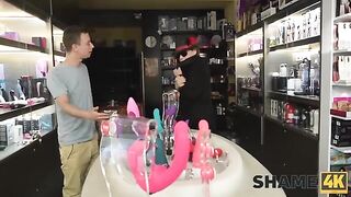Trickster led mature neighbor dildo lover from sex shop to dad's bedroom