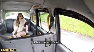 A cheeky passenger convinces the cabbie to fuck her in the backseat
