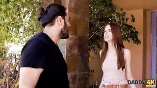 A young ginger got fucked by a handsome man after a quarrel with her BF