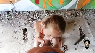 A fit blonde babe got fucked in an abandoned building by a guy