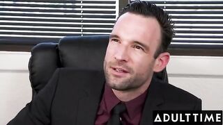 April Olsen gets fucked by her boss’ cock in his office, showcasing intense action