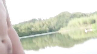Babe has sex with a stranger on a public beach, risking exposure