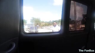 Rogue's big ass Latina MILF Queen gets fucked on the fan bus