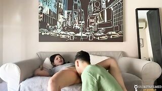 We woke up alone at home, so my stepsister and I had sex