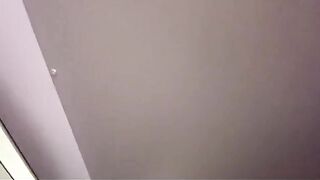 Passionate blonde fucks on the airport toilet, risking huge cumshot