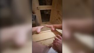 This guy masturbates in sauna and I went there to fuck him