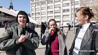 Two girls have a passionate lesbian threesome sex