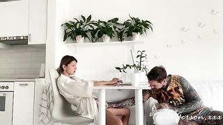 A young elegant girl was fucked at home by an older man