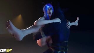Furry girl mates with a big cock monster in 3D