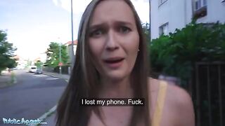 Stacy Cruz flashes her perfect tits to earn some cash in this steamy Public Agent scene