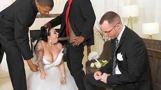 Payton's wedding day turned into a wild interracial threesome