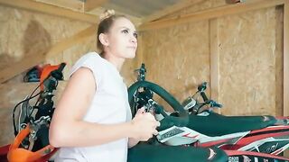 I fixed my motorcycle and fucked a hot slut afterwards