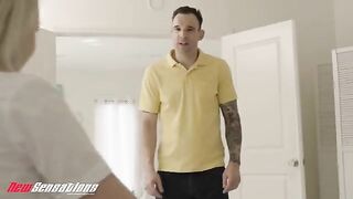 Young babe Britt Blair roughly fucked by her stepdad in school uniform