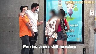 Two young Mexican beauties picked up from the bus stop for a steamy encounter