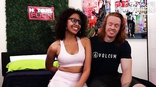Redhead muscle dude fucked hard by Latina chick