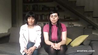 Two girlfriends have a hot lesbian sex with a strapon