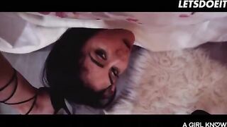 Two girls are having fun with each other in the bedroom