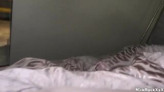 Friend's daughter with a huge hairy ass gets fucked on his bed in hardcore action