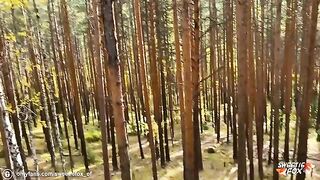 Girl was fucking in the woods and got her pussy smashed hard