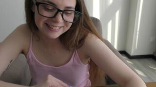 The naughty bookworm girl learned anatomy on a big dick