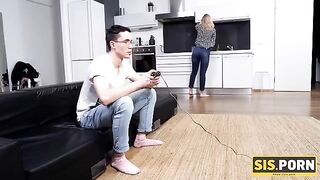 Girl with small boobs has sex with her stepbrother, fulfilling a taboo fantasy