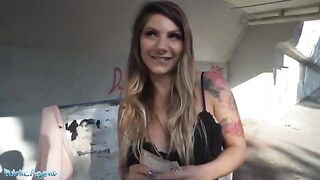 Nurse at the train station fucks for money with stranger
