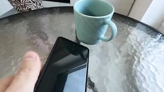 Pervert guy fucks his stepmom in the kitchen early in the morning