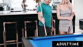 Roommates Paige Owens and Kay Lovely fuck with pool guy