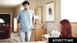 Ginger STEPMOM Marie McCray from Adult Time gets startled by a picture of a cock