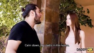 A beauty got acquainted with the father of her boyfriend in a steamy encounter