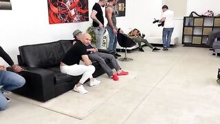 Monika Fox gets fucked hard in double anal and piss drinking