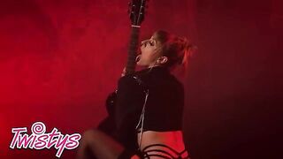 Blonde Babe Angel Youngs in Red Lingerie Does Some Badass Poses