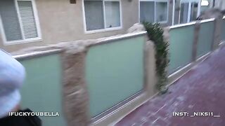 A girl is having fun with a guy in a steamy resort encounter