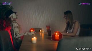 Strap-on Halloween parody with sexy costumes and intense action