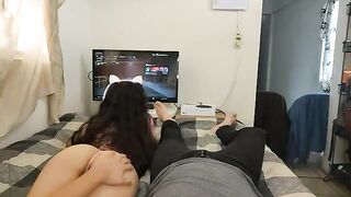 A cute girl with big tits is playing Call of Duty Warzone, I fucked her