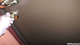 A hot blondie is being stalked and fucked hard