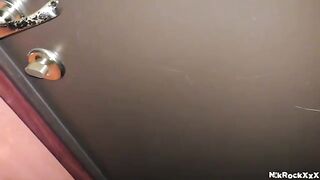 A hot blondie is being stalked and fucked hard