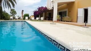 Underwater blowjob with Little Caprice, the stunning Czech beauty, in a pool