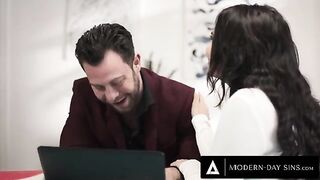 Rough sex continues for the client despite interruptions