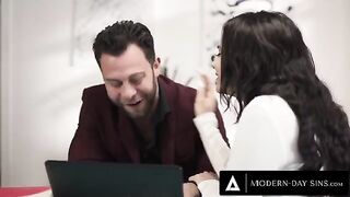 Rough sex continues for the client despite interruptions