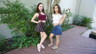 Step daughters Aliya Brynn and Jackie Rogen get fucked